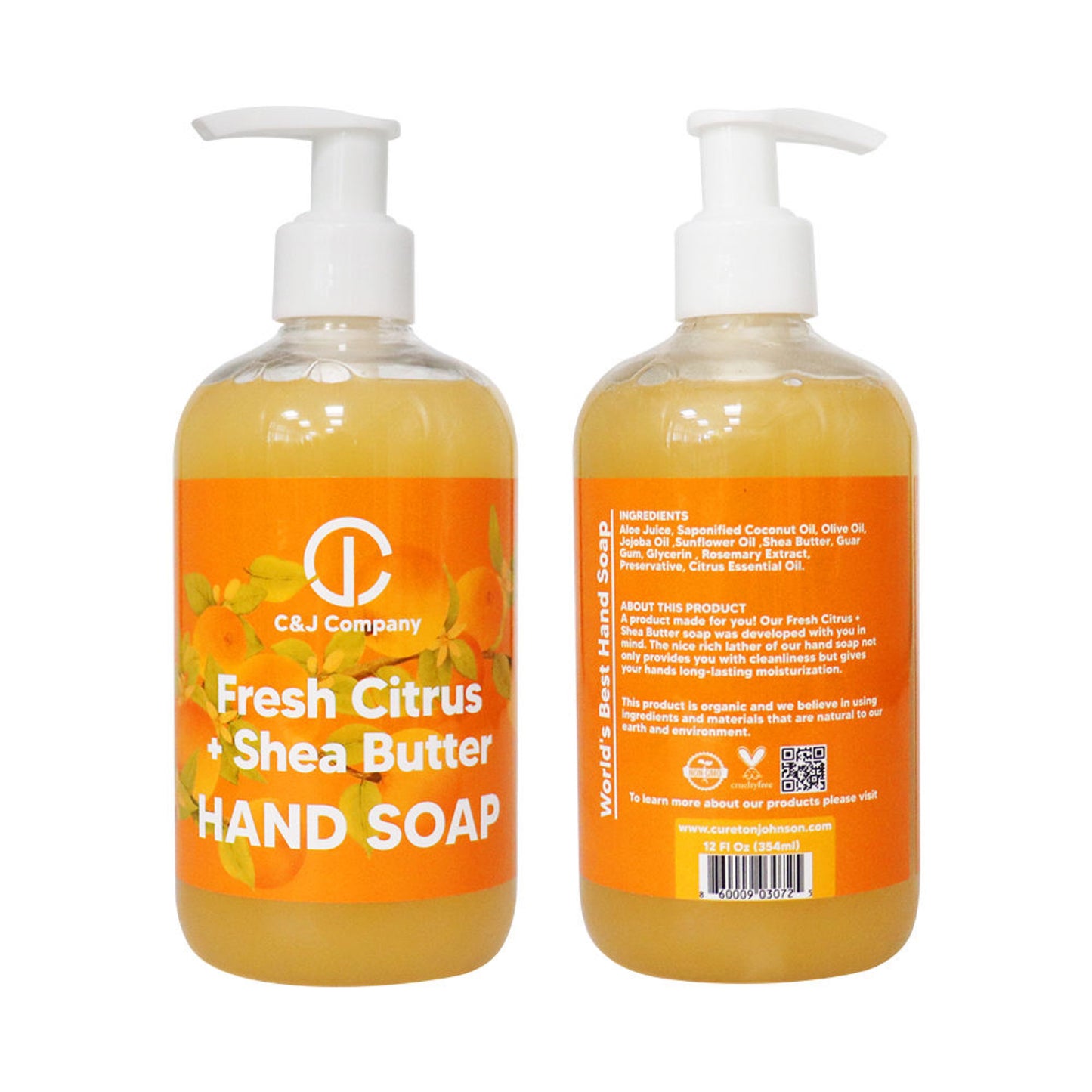 Fresh Citrus + Shea Butter Hand Soap, 12oz - Cureton & Johnson