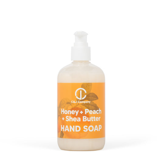C&J Company Hand Soap, Made with Shea Butter, Honey + Peace ,Moisturizing Hand Wash, All Natural, Alcohol-Free, Cruelty-Free, 12oz - Cureton & Johnson
