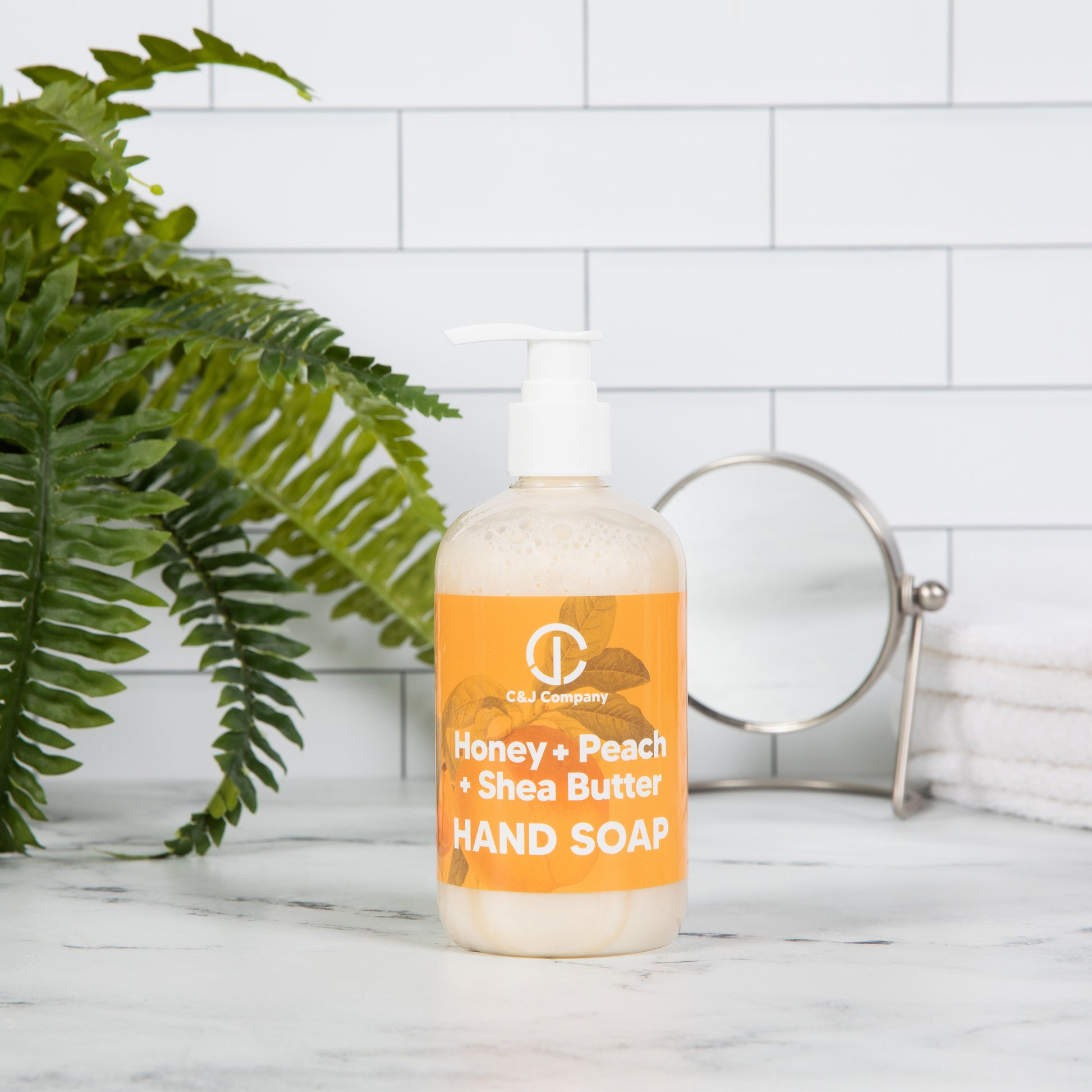 C&J Company Hand Soap, Made with Shea Butter, Honey + Peace ,Moisturizing Hand Wash, All Natural, Alcohol-Free, Cruelty-Free, 12oz - Cureton & Johnson