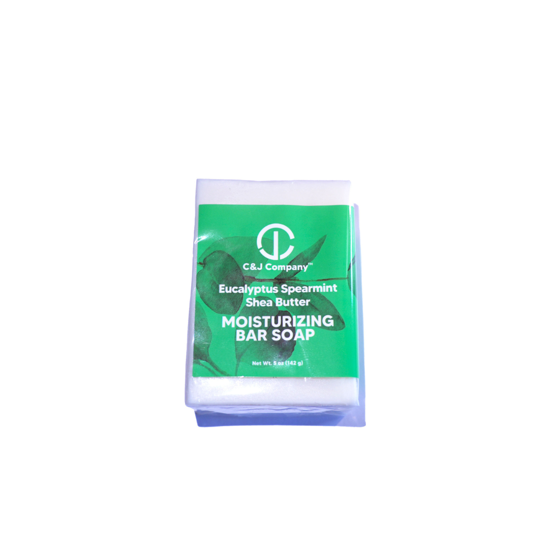 C&J Company Bar Soap, Made with Shea Butter, Eucalyptus Spearmint,Moisturizing Hand Wash, All Natural, Alcohol-Free, Cruelty-Free, 5oz - Cureton & Johnson
